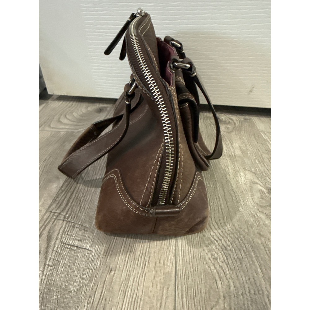 Coach Women's Brown Pebbled Leather Hampton Top Handle Satchel Bag F13963 - Picture 4 of 16